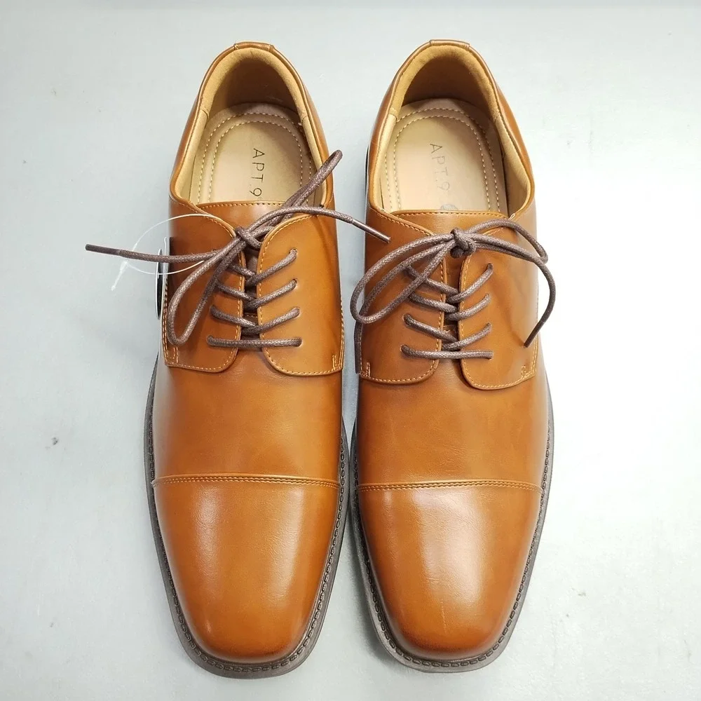 Apt. 9 Denver Oxford Dress Shoes Mens Size 10M Brown Synthetic Cap Toe Lace Up